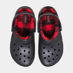 Kids Crocs Buffalo Check Infant TD Black Red 210770-001 Slide Clog Sandal