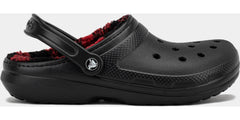 Crocs Classic Buffalo Check Black Red Slide Clog Sandal Slippers