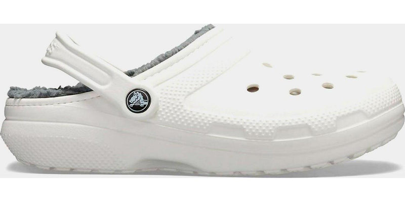 Crocs Classic Lined White Grey 203591-10M Clog Sandals Slippers