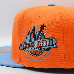 Mitchell And Ness Cleveland Cavaliers '97 NBA ASG Orange Sky Blue Green Snapback