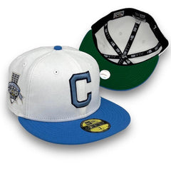 New Era Cleveland Indians Blue Kelly Green Botton 59Fifty 5950 Patch Fitted