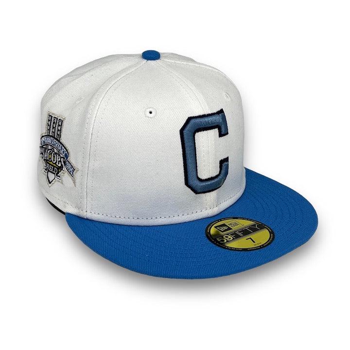 New Era Cleveland Indians Blue Kelly Green Botton 59Fifty 5950 Patch Fitted