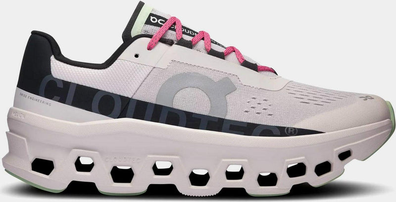 On Running Cloudmonster Frost White Black Grey Purple 61-97728 Sneaker Shoe