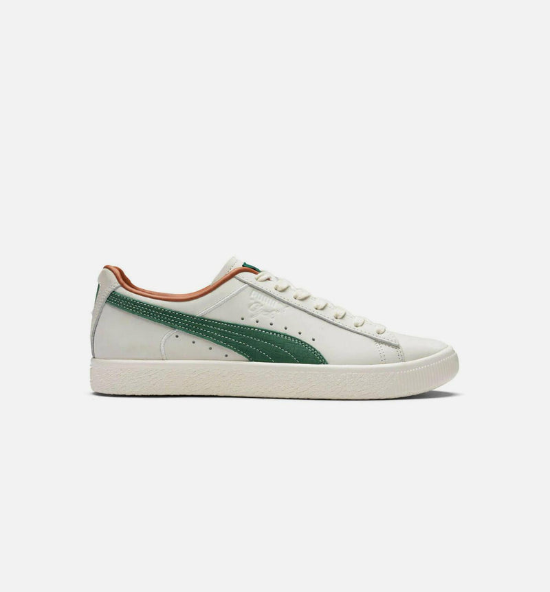 Puma Clyde FG Spring Lavender Pristine Vine Green White Brown 391135-01 Sneaker