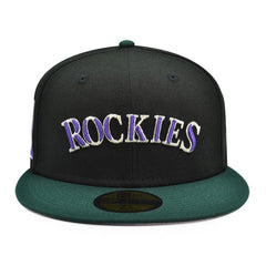 New Era Colorado Rockies 25th Anni Black Green Pink 59Fifty 5950 Patch Fitted