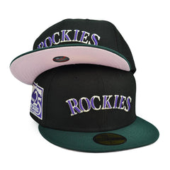 New Era Colorado Rockies 25th Anni Black Green Pink 59Fifty 5950 Patch Fitted