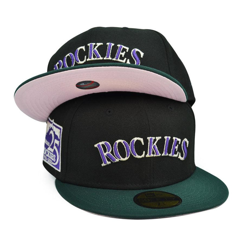 New Era Colorado Rockies 25th Anni Black Green Pink 59Fifty 5950 Patch Fitted