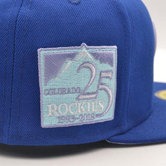 New Era Colorado Rockies 25th Anni Royal Lavender Gray 59Fifty 5950 Patch Fitted