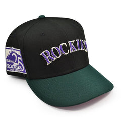 New Era Colorado Rockies 25th Anni Black Green Pink 59Fifty 5950 Patch Fitted