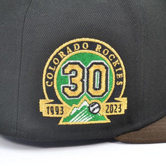 New Era Colorado Rockies 30th Anni Black Walnut Brown 59Fifty 5950 Patch Fitted