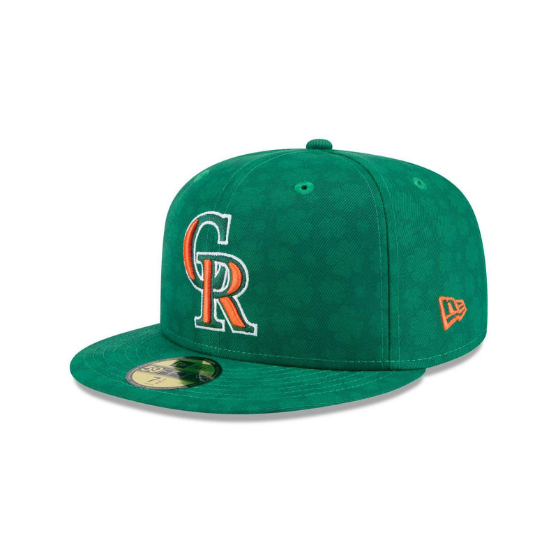New Era Colorado Rockies St. Patrick's Day 2025 Green Gray 59Fifty 5950 Fitted
