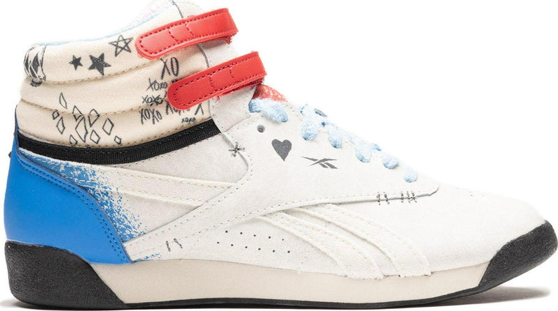 Wmns Reebok DC F/S Hi Harley Quinn White Blue Red Black HQ4572 Sneaker Shoe