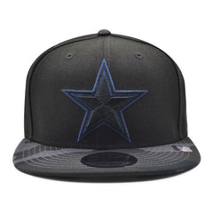 New Era Dallas Cowboys CAMO VIZE Black Navy Blue 9Fifty 950 Patch Snapback Hat