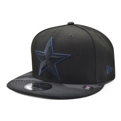 New Era Dallas Cowboys CAMO VIZE Black Navy Blue 9Fifty 950 Patch Snapback Hat