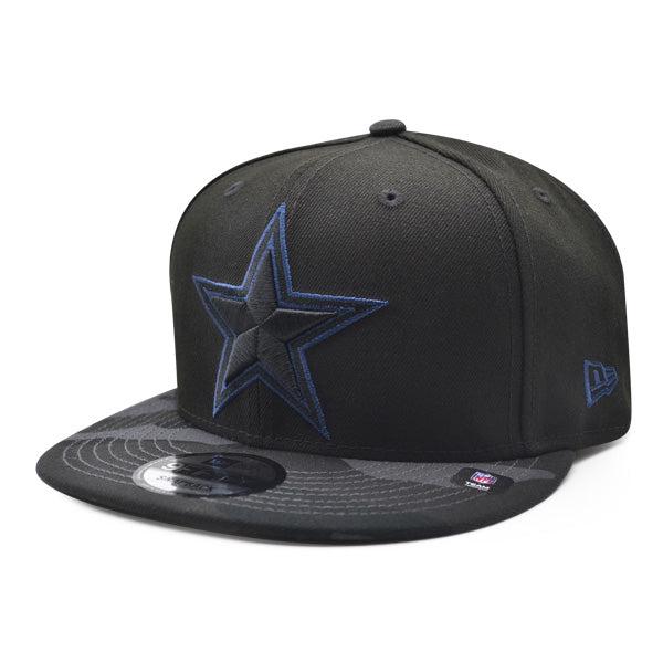 New Era Dallas Cowboys CAMO VIZE Black Navy Blue 9Fifty 950 Patch Snapback Hat