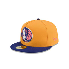 New Era Dallas Mavericks Gold Blue Gray 59Fifty 5950 Patch Fitted Cap Hat