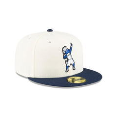 New Era Dallas Mavericks Mascot White Blue Gray 59Fifty 5950 Patch Fitted Hat