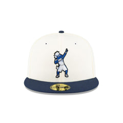 New Era Dallas Mavericks Mascot White Blue Gray 59Fifty 5950 Patch Fitted Hat