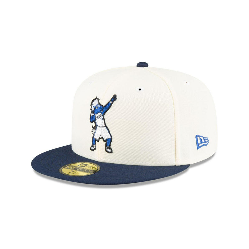 New Era Dallas Mavericks Mascot White Blue Gray 59Fifty 5950 Patch Fitted Hat