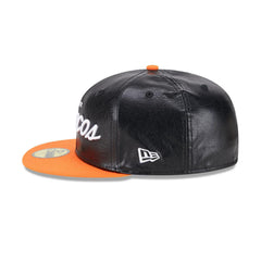 New Era Denver Broncos Faux Leather Crown Black Orange Green 59Fifty 5950 Fitted