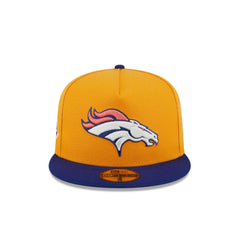 New Era Denver Broncos Gold White Blue Gray 59Fifty 5950 Patch Fitted Cap Hat