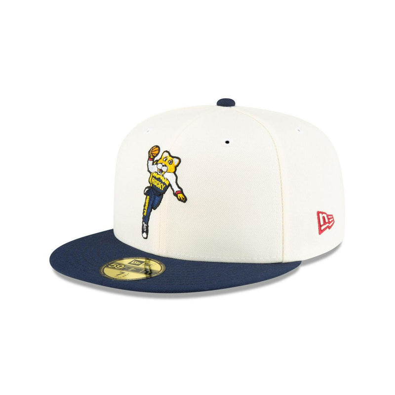 New Era Denver Nuggets Mascot White Blue Gray 59Fifty 5950 Patch Fitted Cap Hat