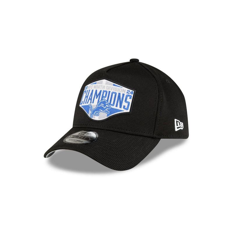 New Era Detroit Lions Black White Blue Gray 9Forty 940 Patch Snapback Cap Hat