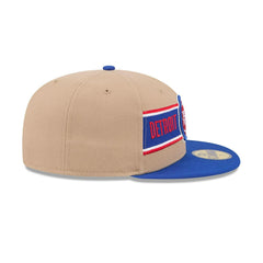 New Era Detroit Pistons '24 Draft Beige Blue Gray 59Fifty 5950 Patch Fitted Hat