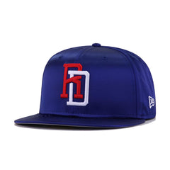 New Era Dominican Republic Dark Royal Red White Satin 59Fifty 5950 Patch Fitted