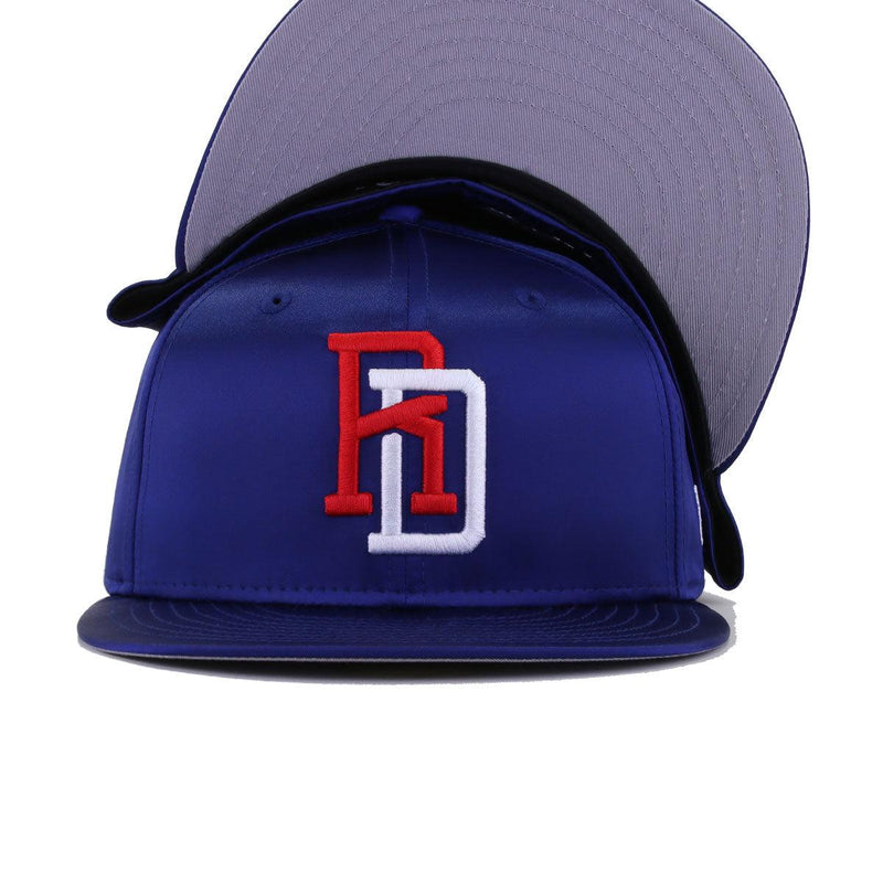 New Era Dominican Republic Dark Royal Red White Satin 59Fifty 5950 Patch Fitted