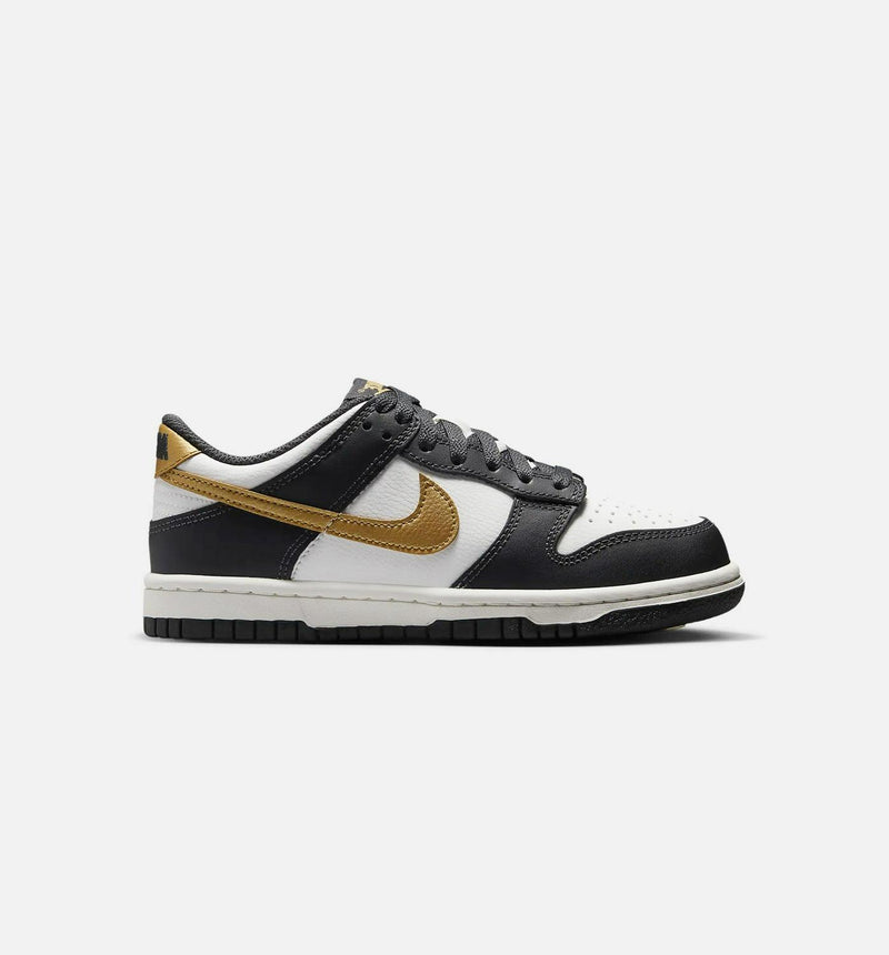 Kids Nike Dunk Low GS Summit White Anthracite Metallic Gold HV2533-100 Sneaker