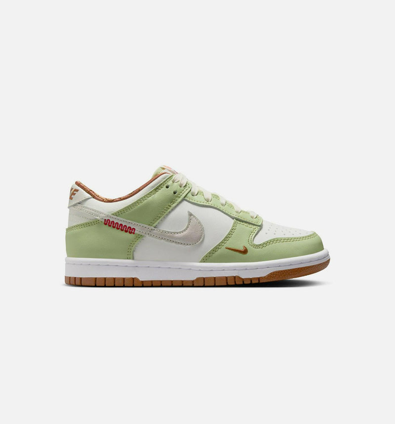 Kids Nike Dunk Low GS Sail Light Bone White Olive Aura HV6001-101 Shoe Sneaker
