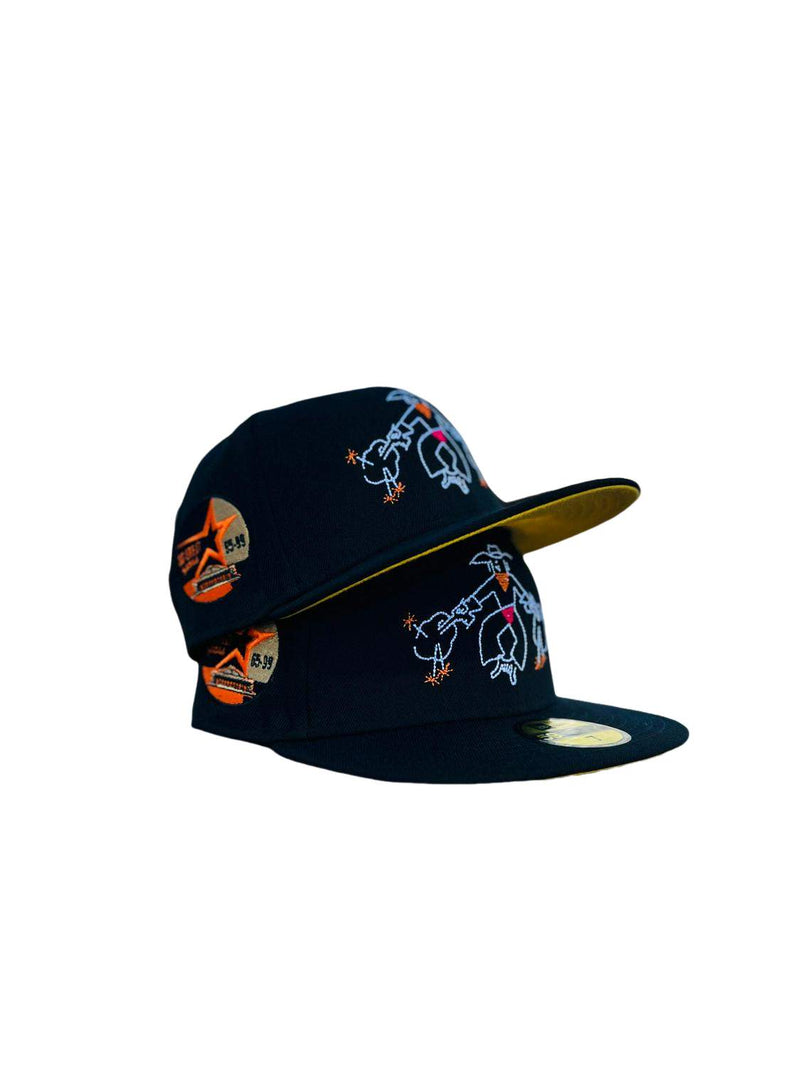 New Era Houston Astros Blasting Bandit Navy Blue Sunset Gold 59Fifty 5950 Fitted