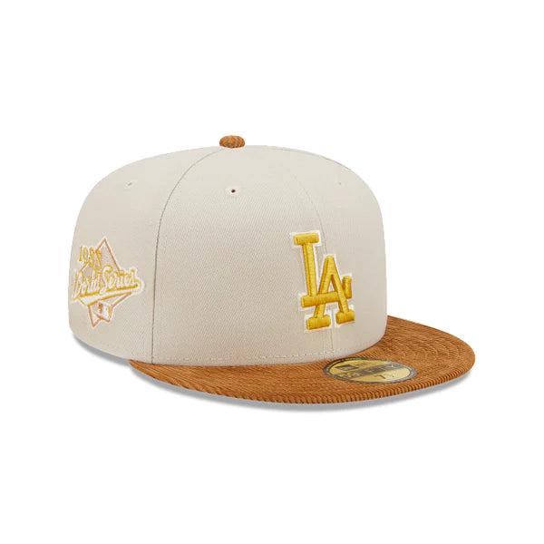 New Era Fall Corduroy Dodgers 88 Gold Brown DK Green 59Fifty 5950 Patch Fitted