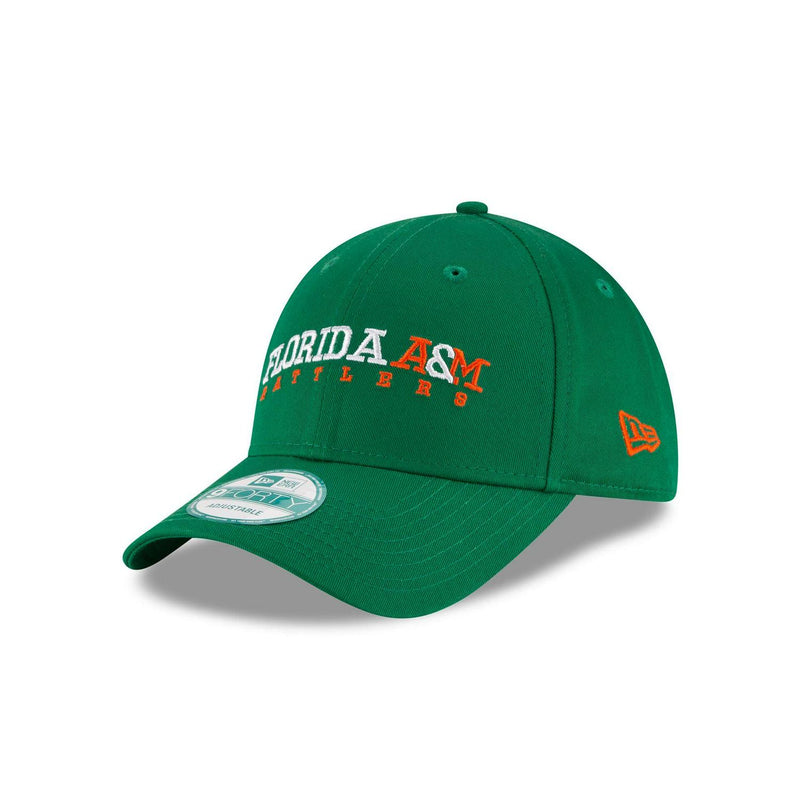 New Era Florida A and M Rattlers Green Orange White 9Forty 940 Patch Snapback