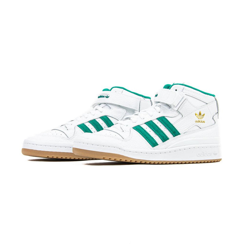Adidas Forum Mid Ftw White Gold MT Gum Brown Green 3 Sneaker Shoe Trainer