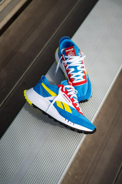 Kids Reebok CL Legacy Dynamic GS Blue Yellow Red White Shoe Sneaker Trainer