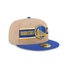 New Era Golden State Warriors '24 Draft Beige Blue Gray 59Fifty 5950 Fitted Hat