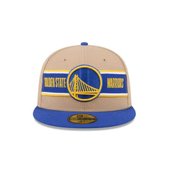 New Era Golden State Warriors '24 Draft Beige Blue Gray 59Fifty 5950 Fitted Hat