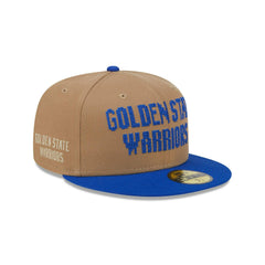 New Era Golden State Warriors Brown Blue Gray 59Fifty 5950 Patch Fitted Cap Hat