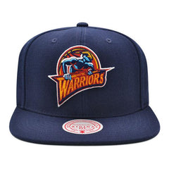 Mitchell And Ness Golden State Warriors NBA Navy Blue Green Patch Snapback Hat