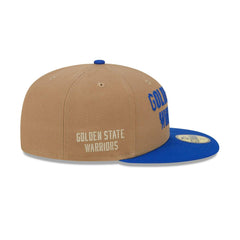 New Era Golden State Warriors Brown Blue Gray 59Fifty 5950 Patch Fitted Cap Hat