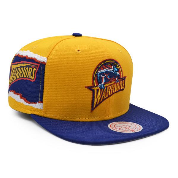 Mitchell And Ness Golden State Warriors JUMBOTRON Gold Navy Blue Patch Snapback