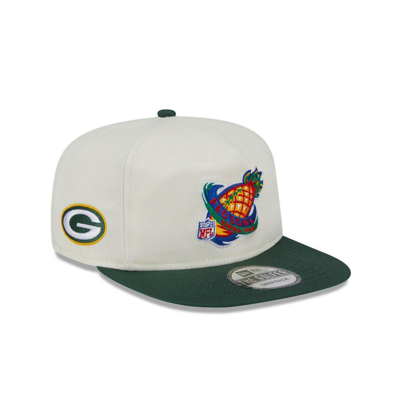 New Era Green Bay Packers Pro Bowl White Green Blue Orange Patch Golfer Cap Hat