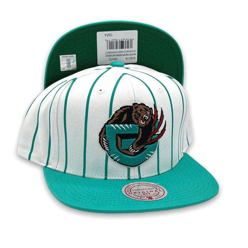 Mitchell and Ness Grizzlies Pinstripe NBA And Teal Green Brown Blue Snapback