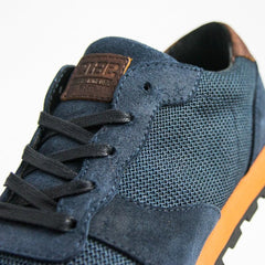 Clae Hayward Deep Navy Blue Orange Brown Nude Beige Waxed Sneaker Shoe Trainer