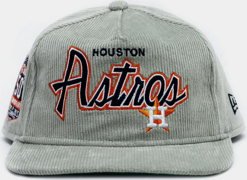 New Era Houston Astros Corduroy Golfer Black Orange 9Fifty 950 Patch Snapback