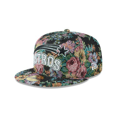 New Era Houston Astros Floral Jacquard Black Gray 59Fifty 5950 Patch Fitted Hat