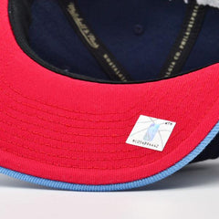 Mitchell And Ness Houston Rockets CLASSIC Navy Sky Blue Red Patch Snapback Hat