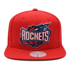 Mitchell And Ness Houston Rockets CLASSIC SOLID Red White Green Patch Snapback